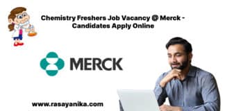 Chemistry Freshers Job Vacancy @ Merck - Candidates Apply Online