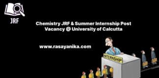 Chemistry JRF & Summer Internship Post Vacancy @ University of Calcutta