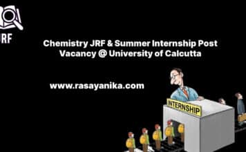 Chemistry JRF & Summer Internship Post Vacancy @ University of Calcutta Chemistry JRF & Summer Internship Post Vacancy @ University of Calcutta