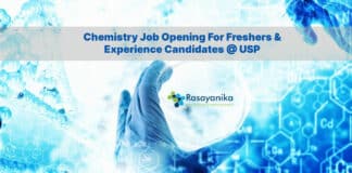 Chemistry Job Opening For Freshers & Experience Candidates @ USP