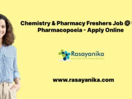 Chemistry & Pharmacy Freshers Job @ U.S Pharmacopoeia - Apply Online