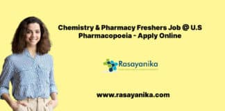 Chemistry & Pharmacy Freshers Job @ U.S Pharmacopoeia - Apply Online