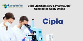 Cipla Ltd Chemistry & Pharma Job - Candidates Apply Online