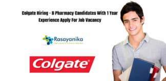 Colgate Hiring - B Pharmacy Candidates With 1 Year Experience Apply For Job Vacancy