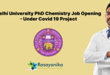 Delhi University PhD Chemistry Job Opening - Under Covid 19 Project