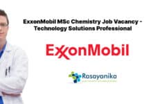 ExxonMobil MSc Chemistry Job Vacancy - Technology Solutions Professional