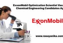 ExxonMobil Optimization Scientist Vacancy - Chemical Engineering Candidates Apply