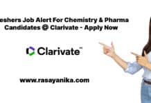 Freshers Job Alert For Chemistry & Pharma Candidates @ Clarivate - Apply Now