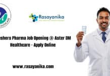 Freshers Pharma Job Opening @ Aster DM Healthcare - Apply Online