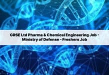 GRSE Ltd Pharma & Chemical Engineering Job - Ministry of Defense