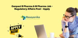 Genpact B Pharma & M Pharma Job - Regulatory Affairs Post - Apply