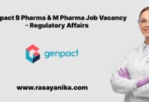 Genpact B Pharma & M Pharma Job Vacancy - Regulatory Affairs