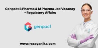 Genpact B Pharma & M Pharma Job Vacancy - Regulatory Affairs