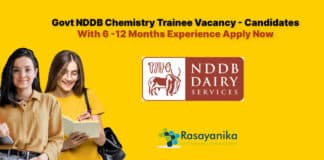 Govt NDDB Chemistry Trainee Vacancy - Candidates With 6 -12 Months Experience Apply Now