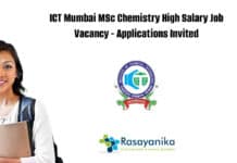 ICT Mumbai MSc Chemistry High Salary Job Vacancy - Applications Invited