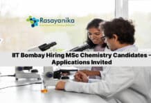 IIT Bombay Hiring MSc Chemistry Candidates - Applications Invited