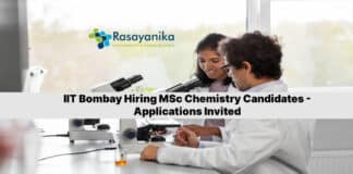 IIT Bombay Hiring MSc Chemistry Candidates - Applications Invited