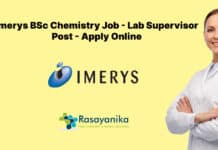 Imerys BSc Chemistry Job - Lab Supervisor Post - Apply Online