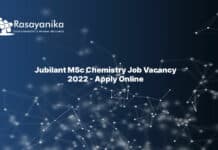 Jubilant MSc Chemistry Job Vacancy 2022 - Apply Online