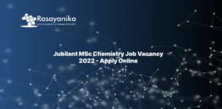Jubilant MSc Chemistry Job Vacancy 2022 - Apply Online
