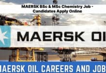 MAERSK BSc & MSc Chemistry Job - Candidates Apply Online