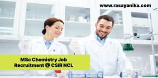 MSc Chemistry Job Recruitment @ CSIR NCL - Applications Invited