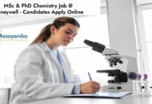 MSc & PhD Chemistry Job @ Honeywell - Candidates Apply Online