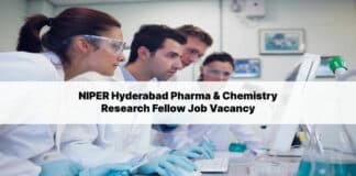 NIPER Hyderabad Pharma & Chemistry Research Fellow Job Vacancy