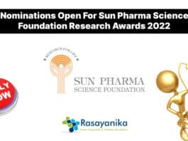 Nominations Open For Sun Pharma Science Foundation Research Awards 2022