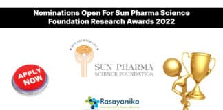 Nominations Open For Sun Pharma Science Foundation Research Awards 2022