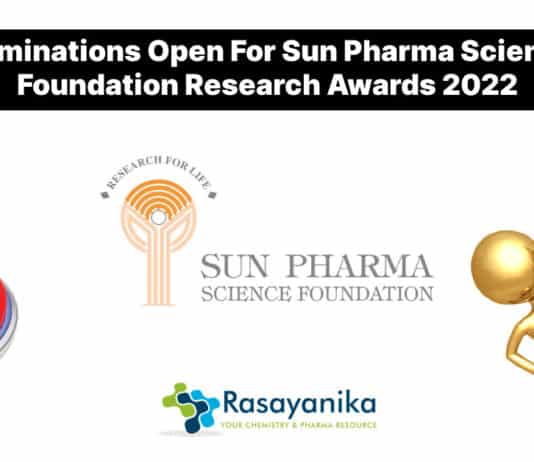 Nominations Open For Sun Pharma Science Foundation Research Awards 2022