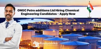 ONGC Petro additions Ltd Hiring Chemical Engineering Candidates - Apply Now
