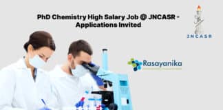 PhD Chemistry High Salary Job @ JNCASR - Applications Invited