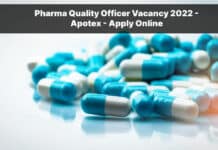 Pharma Quality Officer Vacancy 2022 - Apotex - Apply Online