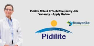 Pidilite MSc & B Tech Chemistry Job Vacancy - Apply Online