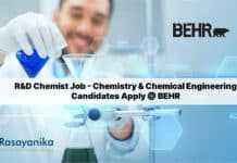 R&D Chemist Job - Chemistry & Chemical Engineering Candidates Apply @ BEHR