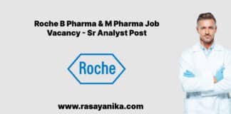 Roche B Pharma & M Pharma Job Vacancy - Sr Analyst Post