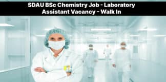 SDAU BSc Chemistry Job - Laboratory Assistant Vacancy - Walk In
