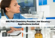 SNU PhD Chemistry Postdoc Job Vacancy - Applications Invited