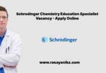 Schrodinger Chemistry Education Specialist Vacancy - Apply Online