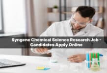 Syngene Chemical Science Research Job - Candidates Apply Online