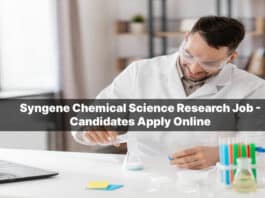 Syngene Chemical Science Research Job - Candidates Apply Online