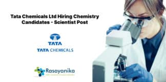 Tata Chemicals Ltd Hiring Chemistry Candidates - Scientist Post