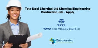 Tata Steel Chemical Ltd Chemical Engineering Production Job - Apply