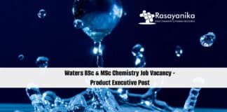 Waters BSc & MSc Chemistry Job Vacancy - Product Executive Post