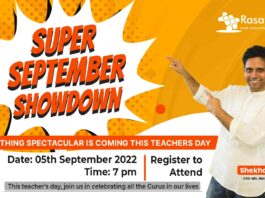Super September Showdown - This Teachers' Day Something Spectacular Is Coming @ Rasayanika - Register Now & Stay Tuned