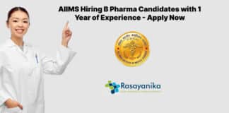 AIIMS Hiring B Pharma Candidates with 1 Year of Experience - Apply Now