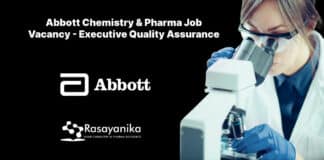 Abbott Chemistry & Pharma Job Vacancy - Executive Quality Assurance