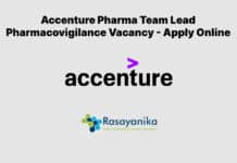 Accenture Pharma Team Lead Pharmacovigilance Vacancy - Apply Online