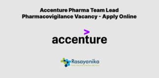 Accenture Pharma Team Lead Pharmacovigilance Vacancy - Apply Online
